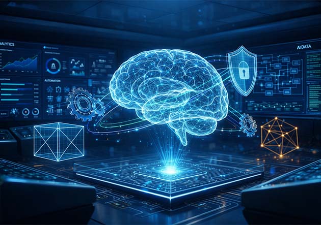 Abstract image of digital thinking and problem solving