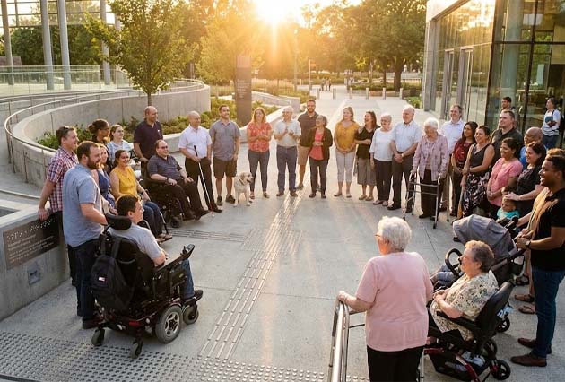 Neighbours working together in their community